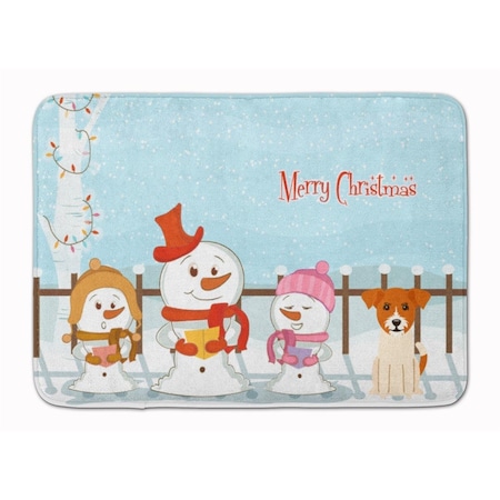Carolines Treasures Merry Christmas Jack Russell Terrier Machine Washable Memory Foam Mat BB2439RUG